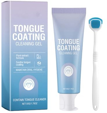Nettoyeur de langue – 50 g de brosse en gel pour nettoyage doux, léger, facile à nettoyer avec portable, durable, soin de la bouche pour adultes, adolescents, femmes, hommes, garçons, filles, famille