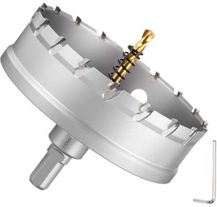 DTGN Kit de scie-cloche en carbure de tungstène de 110 mm pour métal, cuivre, aluminium, plastique, bois - Argenté
