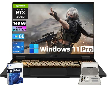 ASUS TUF F16 Gaming Laptop - 16 FHD+ 165Hz Display 300 nits, Intel 16 Core i7-14650HX, NVIDIA GeForce RTX 5060, Windows 11 Pro, WiFi 6E, Backlit Keyboard (32GB DDR5 RAM | 2TB SSD)