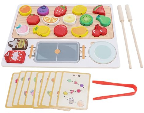 CFTGIW Spiellebensmittel-Set aus Holz für in der Früherziehung, Obstspieße, Spielzeug. Vorgeben, Zubehör für Obstspieße, Paarung, Fördert Spiellebensmittel-Set aus Holz. aus für