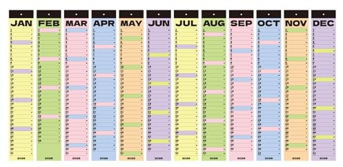 2026 Long Strip Wall Calendar, a large-sized wall decoration with a horizontal layout, featuring a tear-off design(A1)
