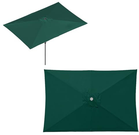 Parasole di ricambio impermeabile, protezione UV per ombrellone rettangolare a 6 stecche, ideale per patio, giardino, spiaggia, piscina, terrazza