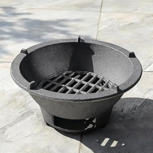 Poêle a Bois, Mini Poêle à Bois Monobloc en Fonte, avec Poignée pour Barbecues, Ustensiles de Cuisine Extérieure et Chauffage de Terrasse(21x12cm/8.3x4.7in)