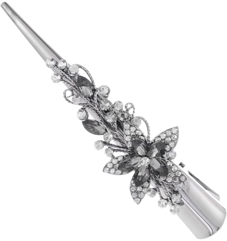 Pinza Pelo Forma de Pato de Metal, Grande, Vintage | Gemas de Imitación, para Uso Diario y Banquetes, Diseño Chic y Elegante, No Daña el Cabello