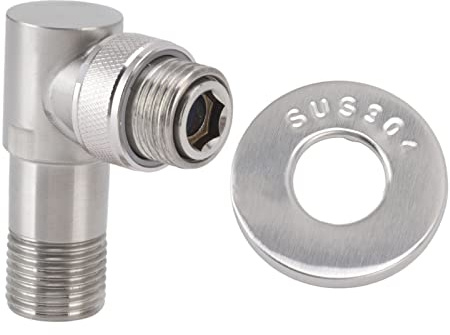 Mtlavishness Valvola di arresto ad angolo Maschio G1/2 Acciaio inossidabile 304 1 in 2 Out Valvola di arresto automatico dell'acqua con design integrato per WC (Valvola ad angolo integrata on/off)