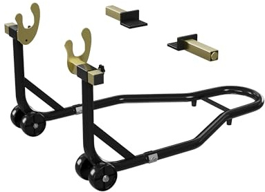Garvee Béquille Moto Roue Arrière, Support Acier 205kg | Support réglable U+L, acier antidérapant. Universel pour réparation, entretien, stockage, Montage facile.