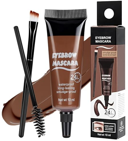 Gel De Cejas Waterproof marrón Intenso,Gel de CEJA resistente al agua para maquillaje de cejas,Impermeable y Larga Duración Para Ceja Llenas y Definidas,Coloración rápida(Marrón oscuro)