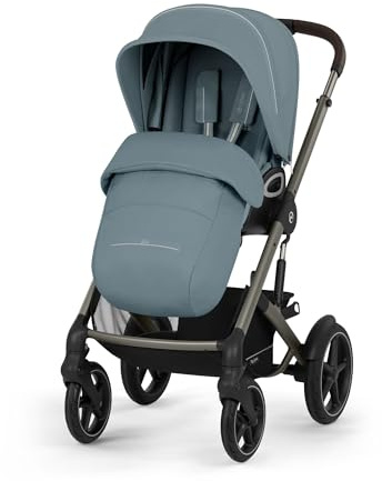 CYBEX Gold TALOS S LUX Kinderwagen, Stormy Blue | Ab Geburt bis 22 kg, mit Offroad-Federung, ergonomische Liegeposition, verstärkte Sitzeinheit, Einhand-Gurtsystem