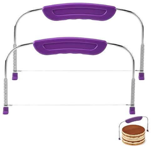 Cake Leveller Cake Cutter, Cake Slicer Cutter Divider Layer Cake, Cake Leveler Tools for Cake Decorating, Set of Two Purple Cake Accessories