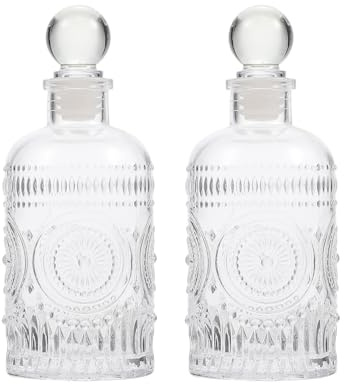 TOMETURE 2 Botellas Difusoras de Vidrio Vacías de 200ml para Aromaterapia, Liberación de Fragancia y Decoración de Habitaciones como Sala o Balcón