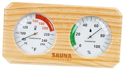 Sharplace Termometro e igrometro per Sauna, Accessori per Sauna, Montaggio a Parete, Facile Installazione, igrometro Professionale per Interni, Ideale per Club, Fahrenheit