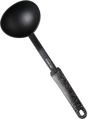 STONELINE Louche à Soupe 32 cm, Louche en Plastique adaptée pour Ustensiles de Cuisine avec Revêtement Antiadhésif, Noir