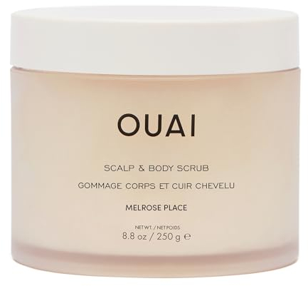 OUAI Scalp & Body Scrub - Melrose Place - Exfoliating Body Polish with Sugar & Coconut Oil Blend for Smooth, Moisturized Skin - Gentle Scalp Exfoliator for Removing Product Build Up (250g)