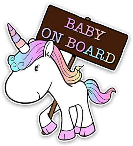 EROSPA® Auto-Aufkleber KFZ - Baby On Board - Einhorn - Car-Sticker