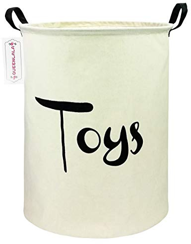 QUEENLALA Large Storage Basket,Laundry Hamper/Bathroom/Home Decor/Collapsible Round Storage Bin,Boys and Girls Hamper/Boxes/Clothing(Toys)