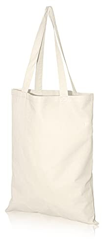 IMFAA 100% Cotton Tote Natural Canvas Reusable Shoulder/Hand Shopping Bags. Natural Colour Ideal for Printing and Embroidery.…