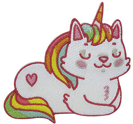 Finally Home UniCat Süße Einhorn Katze Patch zum Aufbügeln | Unicorn Patches, Cat Bügelflicken, Regenbogen Flicken, Mädchen Aufnäher