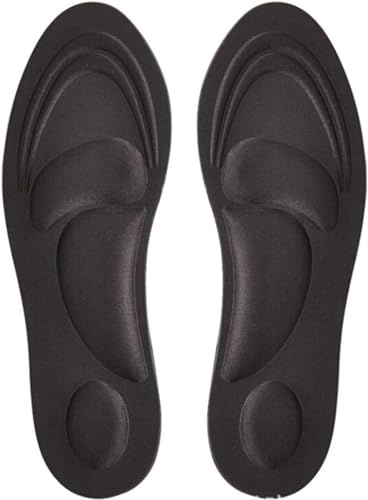 Pair of 4D Orthotic Shoe Insoles Black Memory Foam Insoles | UK 5-12 | Relief Foot Pain, High Arch Support | Sports, Trainers, Work Boots | Comfort & Cushioning Shoe Inserts for Men | Trimable