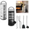 XMTECH Ustensile de cheminée 5 pièces Accessoires de cheminée Kit de nettoyage avec balai, pelle, tisonnier et support – Pour cuisine et maison