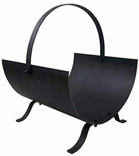 tradefirst Round Firewood Log Rack 【|】Fireplace Stand Holder【|】 Black Coal Bucket 【|】Solid Log Holder For Fireplaces【|】 Baskets For Fireplaces Indoor Steel Firewood Logs Rack