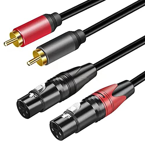 belipro Dual Female XLR to RCA Cable 5Ft, Heavy Duty 2 XLR Female to 2 RCA Male HiFi Stereo Audio Connection Cable.…………