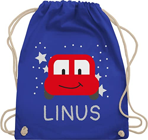 Turnbeutel Rucksack - Spielzeug Auto und Dein Name - Unisize - Royalblau - personalisierter beutel kinder kindergarten wechselbeutel cars motiv turnsackerl sportbeutel kita junge bag autos