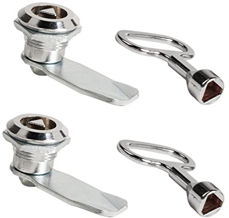 Ksvaye 2 Piezas Cerradura Taquilla Universal Buzon de Aleación de Zinc Caja de Medidor Eléctrico y Gas con Llave Triangular