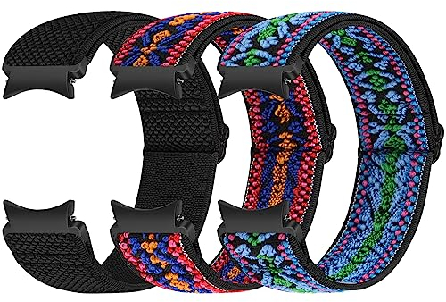 Runostrich Elastische Armband kompatibel mit Samsung Galaxy Watch 7/6/5/4/FE 40mm 44mm/Galaxy Watch 5 Pro/Galaxy Watch 6/4 Classic 43mm 47mm 42mm 46mm Nylon Sport Uhrenarmband Damen Herren