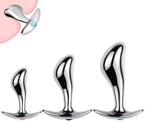 Edelstahl Analplug S/M/L Analdildo mit T-Bar Basis Anal Plug Buttplug | Butt Pluck Metall mit Kristall Diamant Prostata Stimulator Analdilatator SM Sex Spielzeug für Frauen Männer(S)