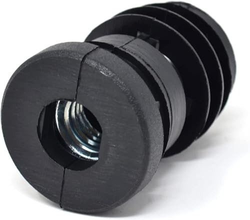 Design61 Lot de 4 bouchons filetés pour tube rond avec écrou métallique intégré Ø 18 mm 1,25 mm filetage intérieur M5