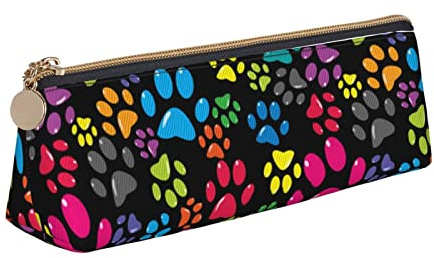 YsoLda Federmäppchen, Tiermotiv, dreieckiges Stiftetui, tragbares Federmäppchen aus Leder für das Schulbüro