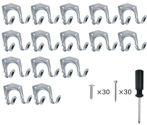 Covlongyu 15 Pack Tool Hanger Hooks,Wall Mount Garage Garage Shed Hooks Heavy Duty for Hanging Ladder & Ropes