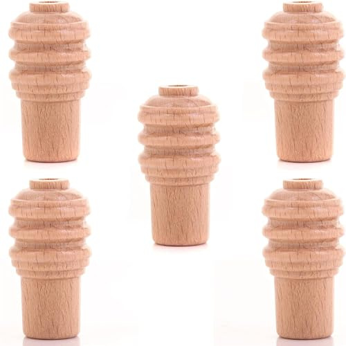 SISI UK Wooden Roman Blind Cord Acorn Solid Small Wood Acorn Cord Boxwood Classic Cord Pulls Tassel Window Blind Drape Cord Pulls for Light Switch Natural Wood Cord Blind Pull Pack of 5.
