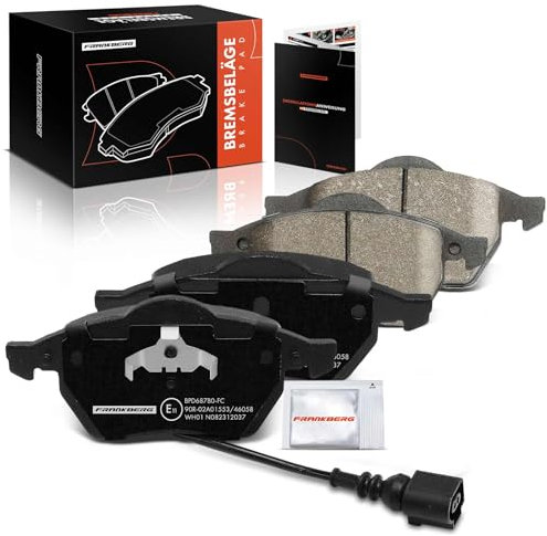 Frankberg Bremsbelagsatz inkl. 4x Bremsbeläge Vorne Kompatibel mit TT 8N3 TT R.o.a.d.s.t.e.r 8N9 A3 8L1 New Beetle Cabriolet Replace# 8N0698151E,8N0698151C