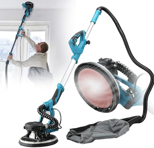 Eastnmythet Handschleifer für Wände und Holz, Wandschleifmaschine, Trockenbaupolierer mit LED-Licht, Schleifer mit Einstellbarer Geschwindigkeit,Drywall Sander