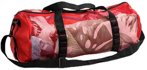 Duffelväska i nät – Cylindrisk nätdesign dykväska duffel för dykning – gymväska, multifunktionell snorkelutrustning med inre krok för fitness, dagligen