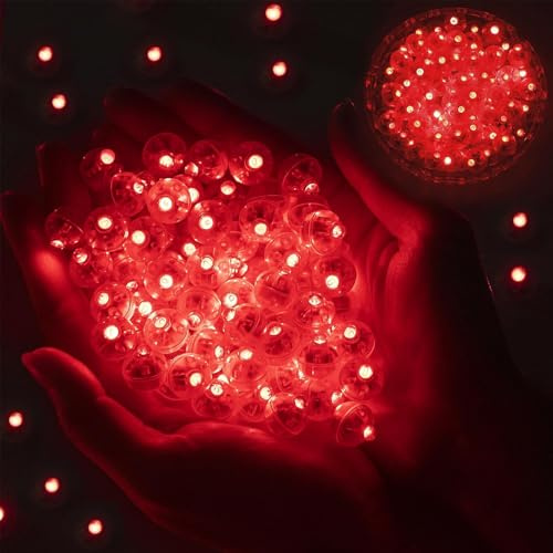 GoldRock LED Ballons Lichter, 100 Stk Mini Led Licht, Leuchtende Luftballons, Ballonlichter Rot, Led Luftballon für Geburtstag, Hochzeit, Halloween, Weihnachten, Karneval, Party Deko