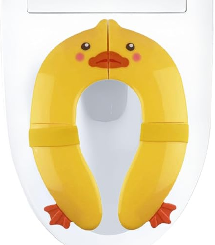 Gelbe Ente Toilettensitzkissen | Toilettentrainer für Kleinkinder | Rutschfester Faltbarer Toilettensitz für und Mädchen | Lernlösung