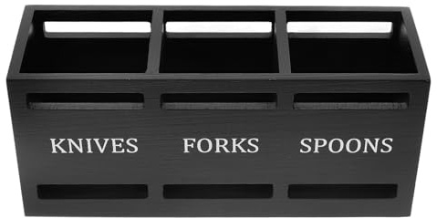 Ciieeo Organizador De Cubiertos De Madera con Compartimentos para Tenedores Y Palillos Soporte De Utensilios para Encimera De Cocina para Fiestas Y Uso Diario