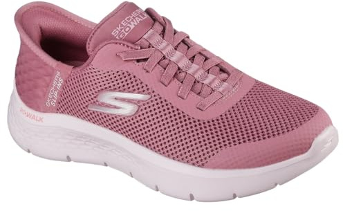 Skechers Women's Go Walk Flex Grand Entry Slip-On Sneakers, Rose Textile/Trim, 6 UK