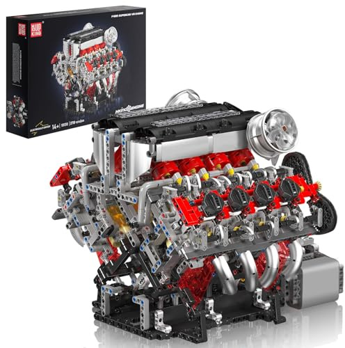 Mould King 10130 Build Your Own V8 Engine Building Toy V8 Engine Model Building Kit with Sounds Motor Model Kits for Adults to Build(2718 PCS)