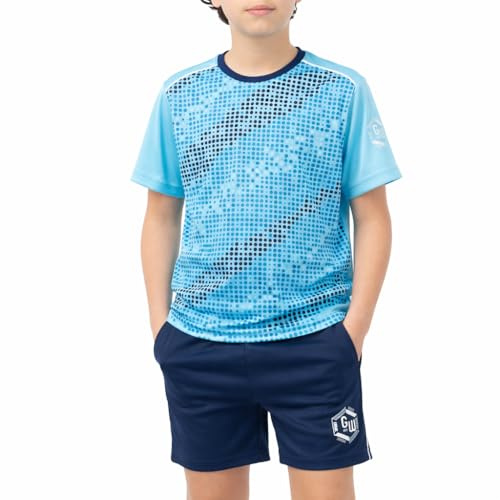 ALPHADVENTURE Set sportivo per bambini, tuta, maglietta a maniche corte e pantaloncini, da 6 a 14 anni, 6