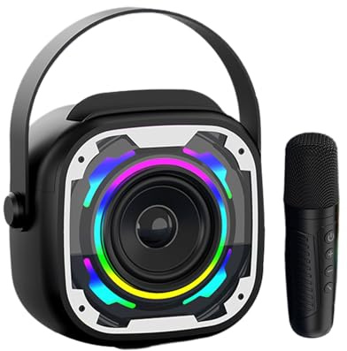 Tragbarer Lautsprecher mit Mikrofon, für Partys, Blueto0th, kabellos, Mikrofon, V11 Lautsprecher, Karaoke, tragbar, für Büro, Subwoofer, Karaoke-Maschine, mit Mikrofon