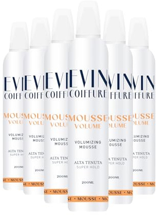 EVIN COIFFURE - Mousse Volumizzante 6 x 200ml, Effetto Leggero e Voluminoso