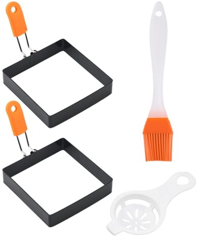 Square Egg Mould - Kitchen Egg Roast Modern Cooking Ring Stainless Steel Egg Ring Non Stiak Breakfast Shaper Decoration Silicone Egg Mould Frying Tool Egg Frame for Kitchen Cooking