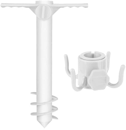 Piquet pour parasol de plage, soutien-gorge avec crochet pour parasol de patio - Support anti-vent pour accessoires de parasol en piscine, plage, camping, pêche, jardin, patio