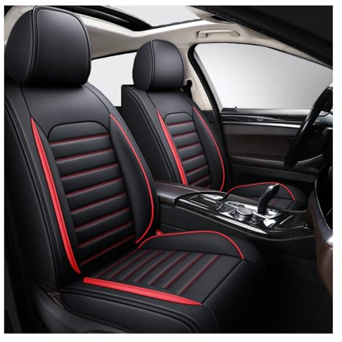 DINGQINGYUN Vordersitze Set Auto Sitzbezüge Für Seat Ibiza 5-Door/Ibiza 3-Door/Ibiza St, AutositzbezüGe Set Leder, 2-Sitze SitzbezüGe Auto Vordersitze Zubehör(Red)