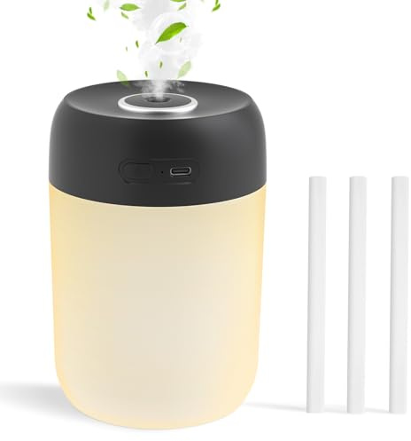 kissleaf Mini Cool Mist Air Humidifier for Bedroom with Night Light | Top-Fill Quiet Operation Auto Shut-Off Easy to Clean for Baby Bedroom Office Desk Home Plants Light -Black