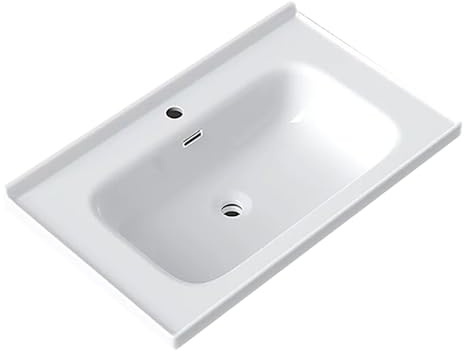 Lavandino da Bagno in Ceramica ad Alta Temperatura, con Superficie Smaltata Liscia, Lavandini da Bagno Resistenti alle Crepe, per Mobiletto da Bagno e Bagno(61x47cm/24x18.5in)