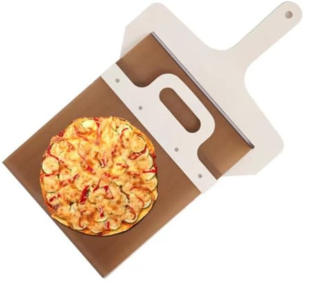 Sliding Pizza Peel, Magic Non-Stick Pizza Transfer Slider with Handle, Super Smart Pizza Spatula Paddle, Detachable Pizza Spatula Non-Stick Pizza Board for Indoor and Outdoor Ovens Pizza Paddle